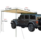8.2' x 9.1' Car Side Awning, Soft Shell, Pull Out Rooftop Tent Shelter - BENEHIKE