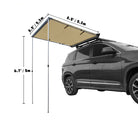 8.2' x 8.2' Car Side Awning, Soft Shell, Pull Out Rooftop Tent Shelter - BENEHIKE