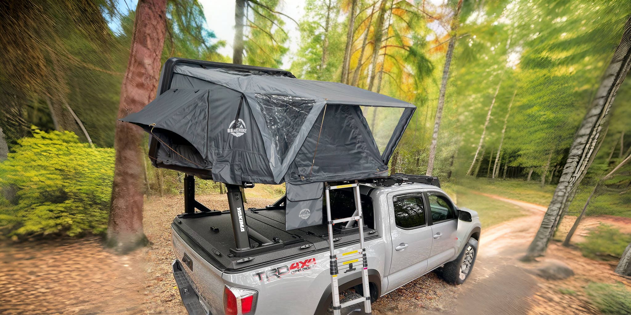 Bivvyy V2 Hard Shell Side Open Rooftop Tent, With Rainflys, 4+