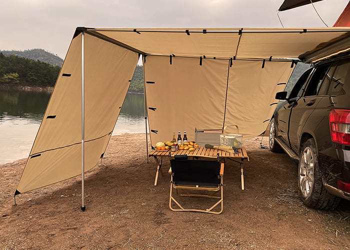 BENEHIKE Rooftop Tents 8.2 x 9.1 Car Side Awning with Soft Shell Pull Out Shelter for Outdoor Adventures