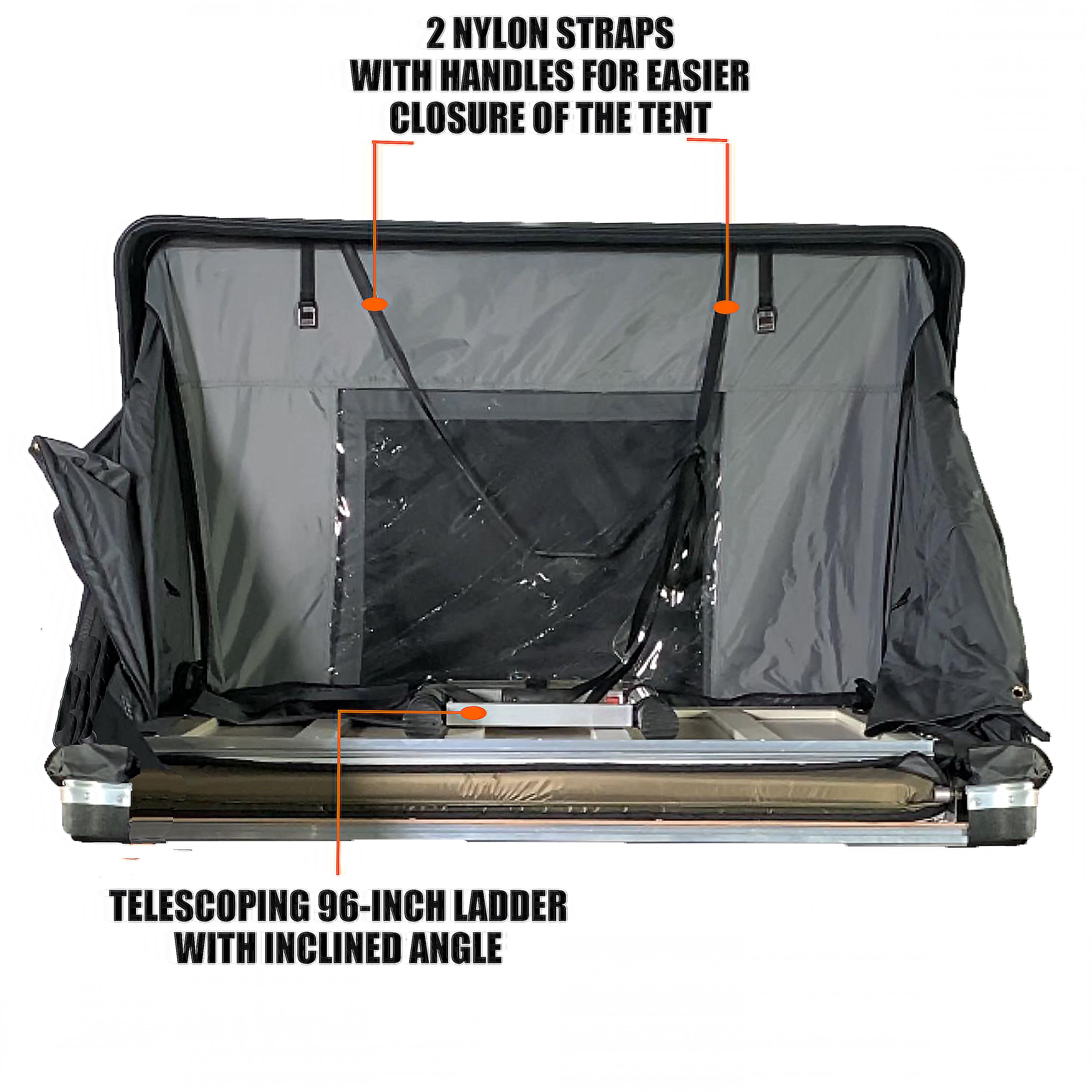 Bivvyy V2 Hard Shell Side Open Rooftop Tent, With Rainflys