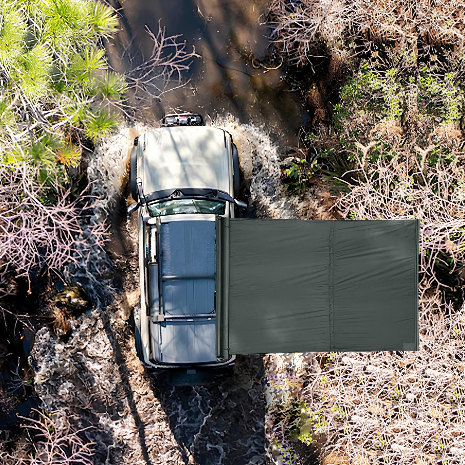 NOVSIGHT 6.6x8.2ft Car Awning – Rooftop Sun Shade Shelter For Camping Hiking 4 Person