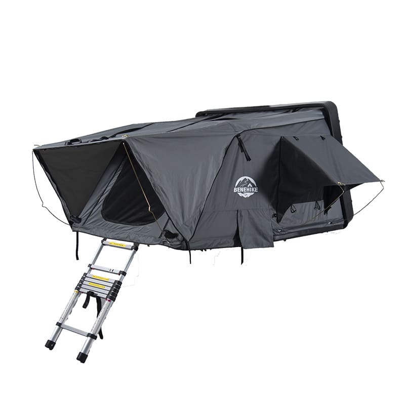 Bivvyy Hard Shell Side Open Rooftop Tent, With Rainflys, 3 Person, Black - BENEHIKE