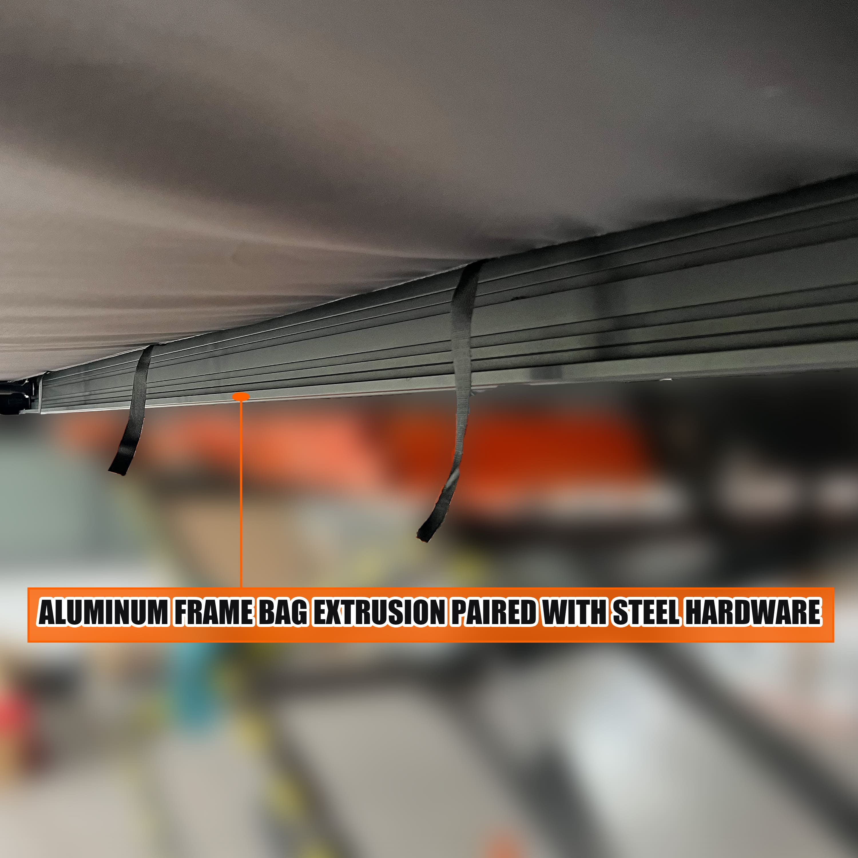 Aluminum Shell 8.2' x 8.2' Feet Car Side Awning, Pull Out Rooftop