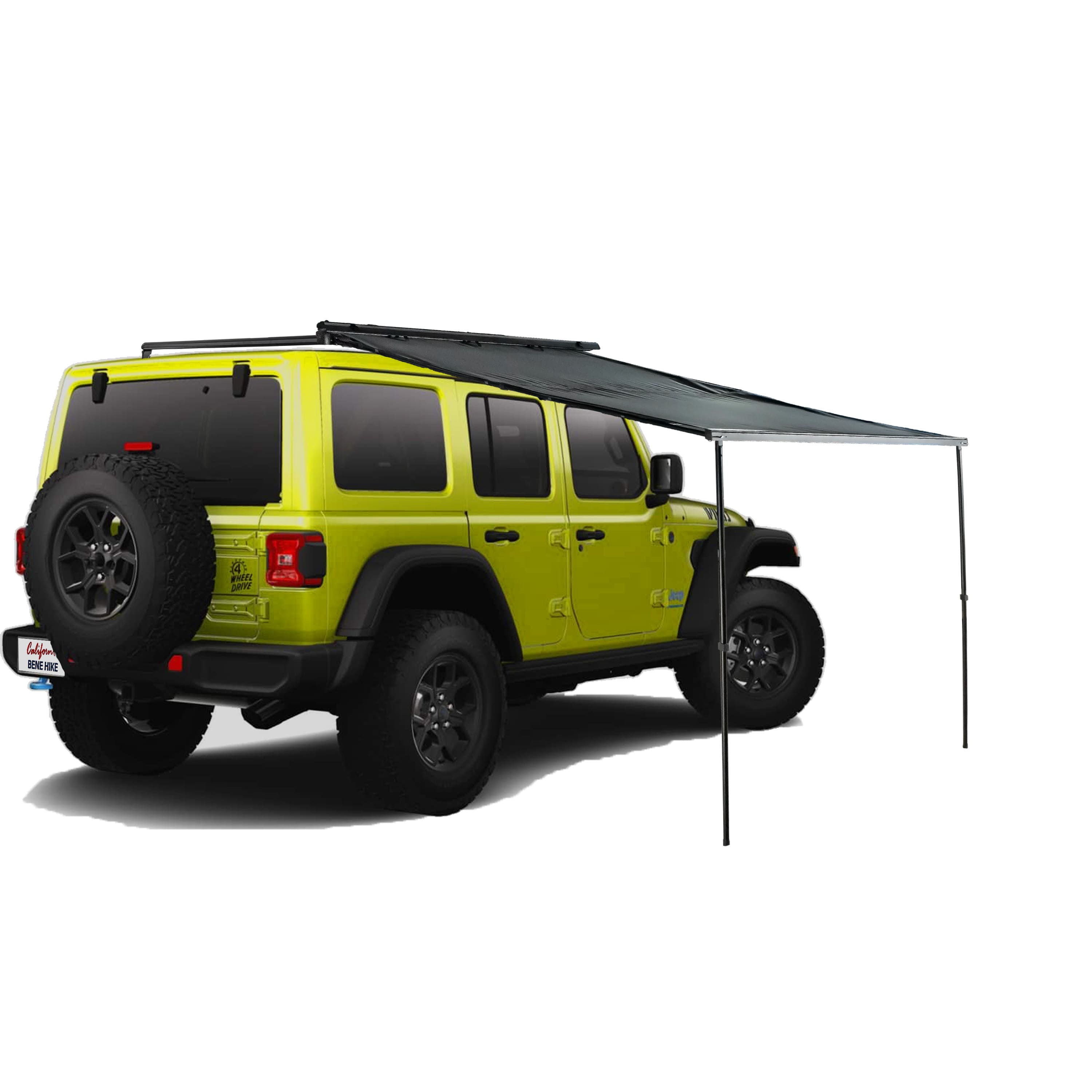 Aluminum Shell 6.7' x 6.7' Feet Car Side Awning, Pull Out Rooftop