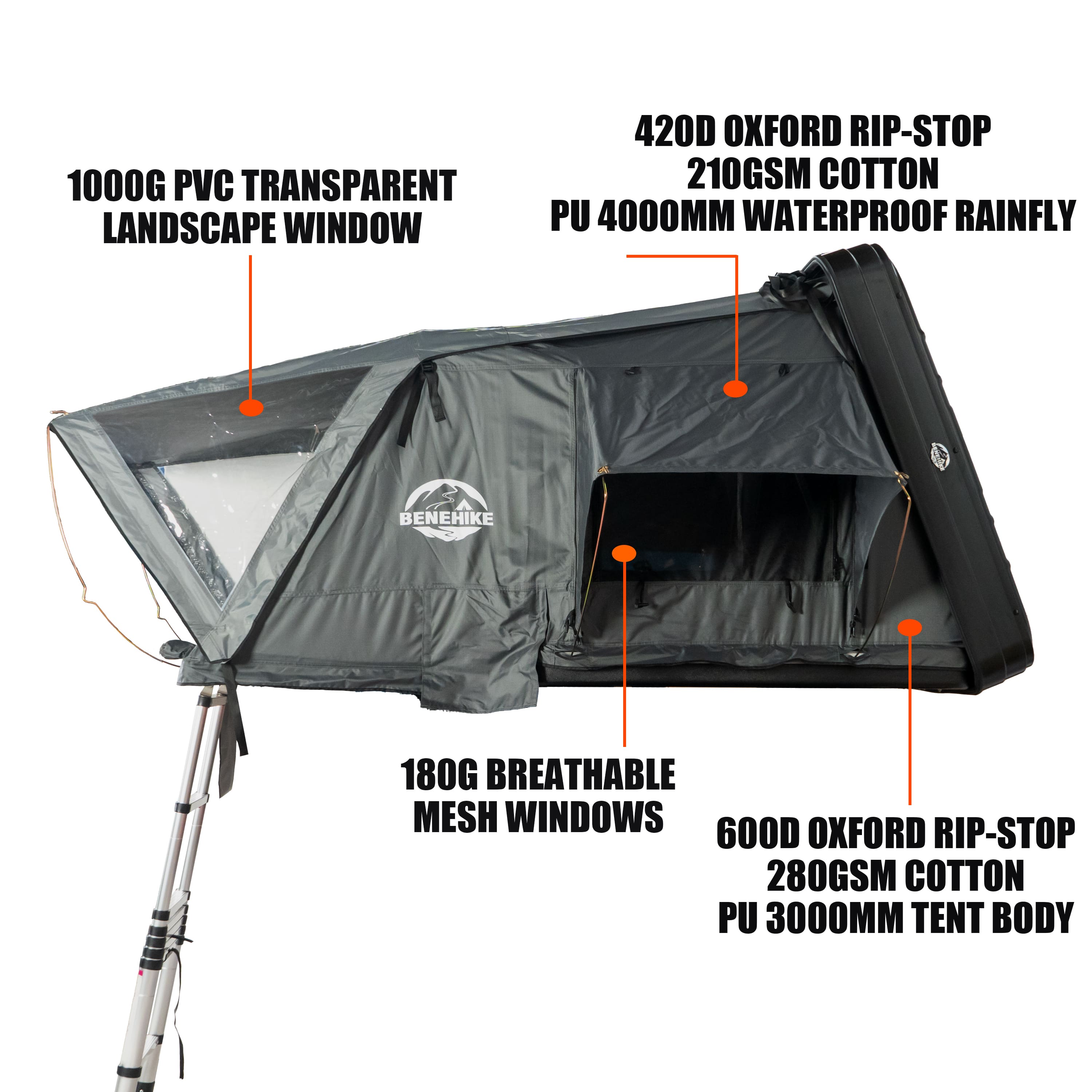 【別倉庫からの配送】 Bivvyy V2 Hard Shell Side Open Rooftop Tent, With Rainflys サプライ・アクセサリ・グッズ