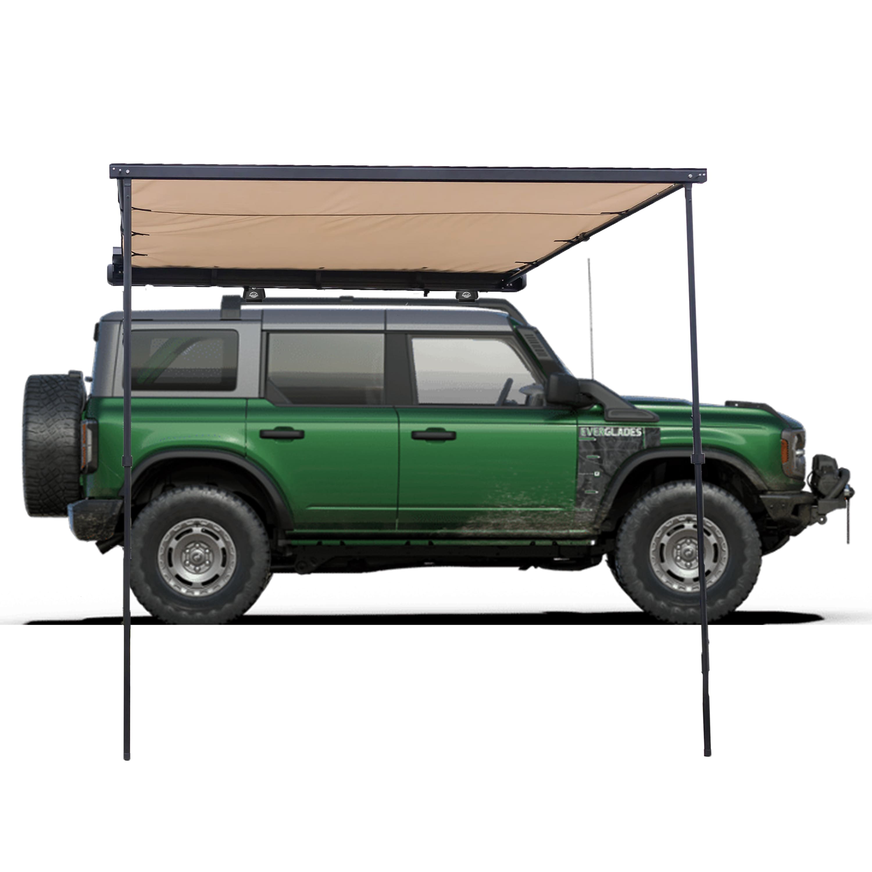 Aluminum Shell 8.2' x 8.2' Feet Car Side Awning, Pull Out Rooftop