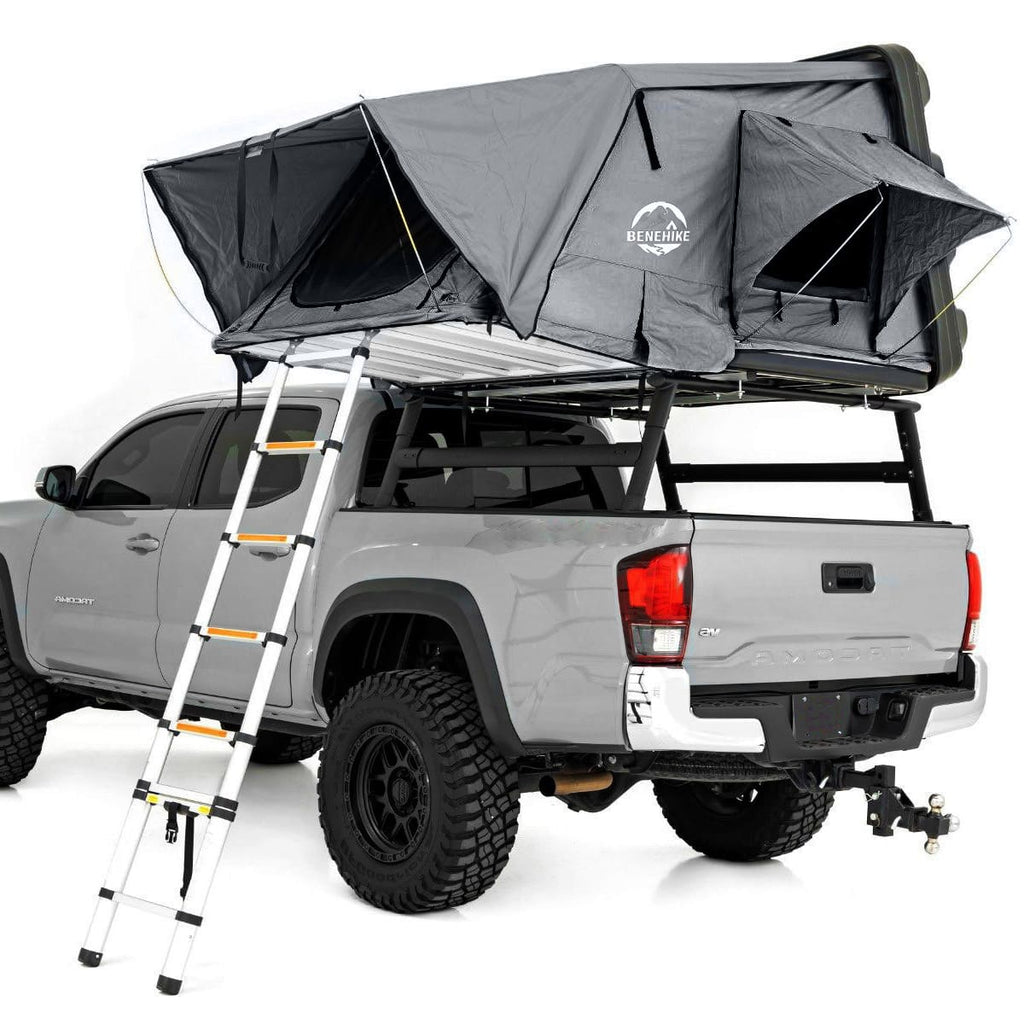 Bivvyy 4 Person Hard Shell Side Open Rooftop Tent With Rainflys - BENEHIKE
