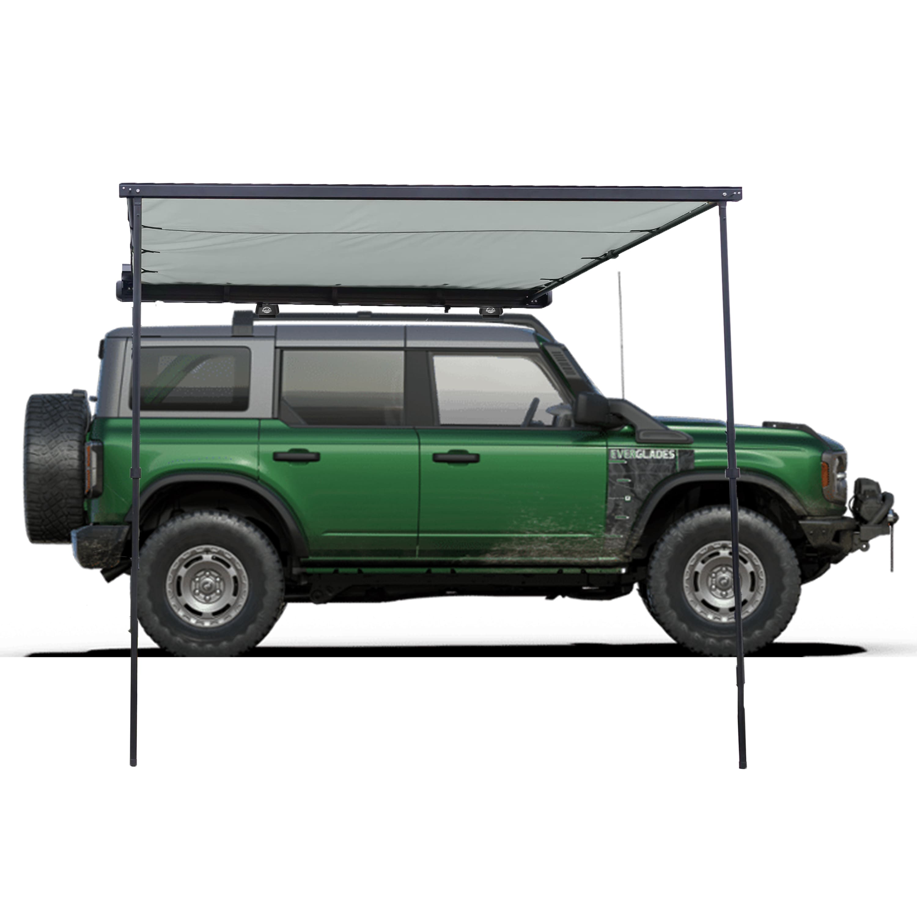 Side Awning アルミ製 サイズ200 270 Degree Awning, XL, Passenger Side, C-Channel Aluminum, Olive