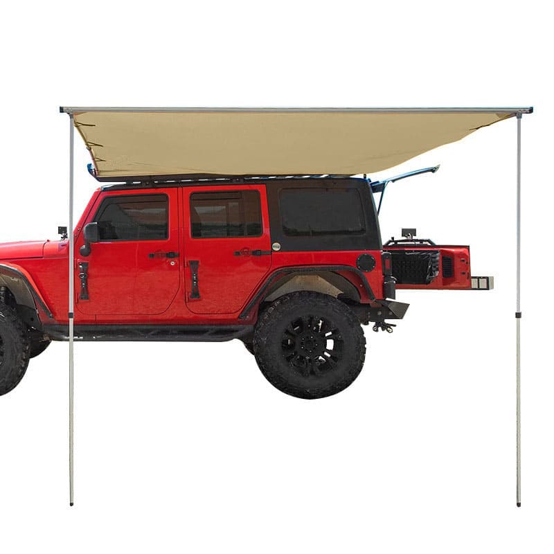 8.2' x 6.7' Car Side Awning, Soft Shell, Pull Out Rooftop Tent Shelter - BENEHIKE