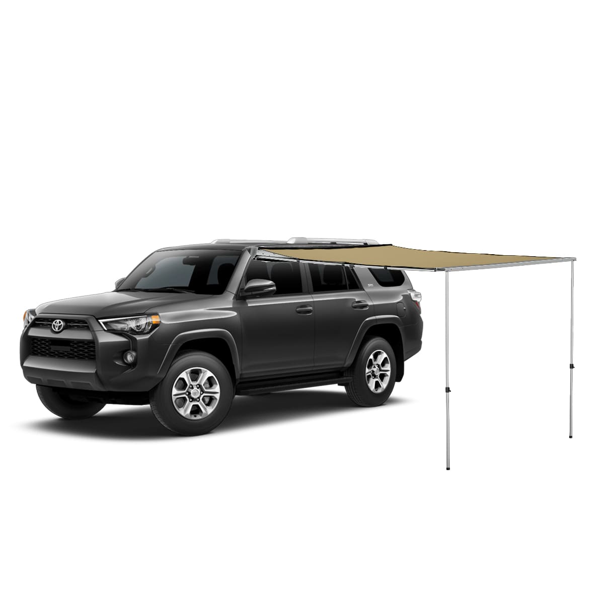 6.7' x 8.2' Car Side Awning, Soft Shell, Pull Out Rooftop Tent Shelter - BENEHIKE